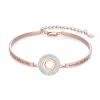 TOUPOP Sterling Silver Created Opal Sister Bangle Bracelet-undefined