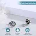 wholesale 925 Sterling Silver 925 Celtic Knot Round Compass Stud Earrings-0-2
