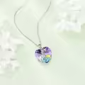 TOUPOP Sterling Silver Crystal Elephant Necklace For Women Mother And Daughter Or Son-0-2