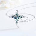 wholesale 925 Sterling Silver Abalone Shell Turtle & Stingray Pendant Necklace-0-3
