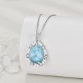 wholesale Sterling Silver Lapis Moonstone Moss Agate Larimar Onyx Cubic Zirconia Pendant Necklace-0-19
