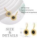wholesale 925 Sterling Silver Gold Plated Black Onyx Celtic Knot Drop Earrings-0-5