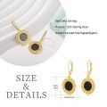 wholesale 925 Sterling Silver Gold Plated Black Onyx Celtic Knot Drop Earrings-0-5