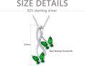 wholesale 925 Sterling Silver Blue Sapphire & Cubic Zirconia Butterfly Infinity Pendant Necklace-0-9