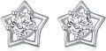 wholesale White Gold Plated 925 Sterling Silver Moissanite Star Stud Earrings for Women-0-0