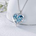 wholesale  14K Gold-Plated Sterling Silver March Birthstone Heart Necklace for Mom-0-2