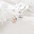 wholesale 925 Sterling Silver Fox Stud Earrings Adorable Animal  for Girls and Women-0-1