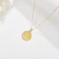 wholesale 14K Gold Tree of Life Round Coin Pendant Necklace for Women's s-0-3