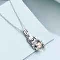 wholesale 925 Sterling Silver Penguin Heart Charm Necklace for Women Girls  45cm Chain Length-0-2