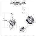 wholesale 925 Sterling Silver Gothic Rose & Witch's Heart Drop Earrings-0-2
