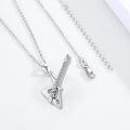 wholesale 925 Sterling Silver Electric Guitar Pendant Necklace for Women Girls Musical Instrument s-0-4