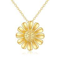 wholesale 14K Gold Daisy Pendant Necklace Minimalist Floral s for Her-Sunflower