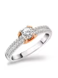 TOUPOP 14k White Gold Plated Moissanite Ring D VVS1-0-0