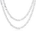 wholesale Sterling Silver Figaro Chain 3 5mm Necklace 16 26 Italy Unisex-0-0