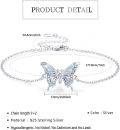 wholesale 925 Sterling Silver Opal Butterfly Charm Bracelet - Adjustable Length s for Women-0-3