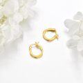 wholesale Gold 925 Sterling Silver Hypoallergenic Minimalist Twist Hoop Earrings for Women Girls 925 -0-4