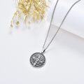 wholesale 925 Sterling Silver Saint Jude Pendant Necklace with Roman Numerals and Religious Iconography-0-2