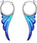 wholesale 925 Sterling Silver Blue & Purple Wing Guardian Angels Ear Cuffs for Girls and Women-0-0