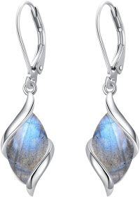 wholesale 925 Sterling Silver Tiger Eye Twist Drop Dangle Earrings for Women-Labradorite