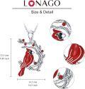 wholesale 925 Sterling Silver Cardinal Bird Branch Red Berry Pendant Necklace Love Gift for Women Mom-0-5