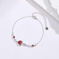 TOUPOP Sterling Silver Infinity Birthstone Bracelet Heart Link Fine Jewelry Gift-0-3