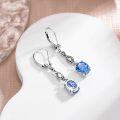 wholesale 925 Sterling Silver Birthstone Crystal Infinity Love Leverback Earrings Mother s Day Gift-0-3