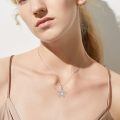 wholesale 925 Sterling Silver Moonstone Flower Pendant Necklace With Crystal Accents-0-1