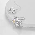 TOUPOP Sterling Silver Hummingbird Flower Dangle Earrings Heart Jewelry-0-1