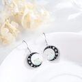 wholesale 925 Sterling Silver Opal Moon Phase Drop Earrings-0-2