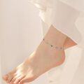 wholesale 925 Sterling Silver Star-Shaped Rainbow Crystal Ankle Anklets for Women - Birthday & Christmas Gift Ideas-0-3