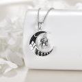wholesale 925 Sterling Silver Spider Moon Pendant Necklace - Gothic Jewelry for Women-0-2