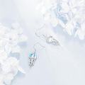 wholesale 925 Sterling Silver Jellyfish Blue Opal Stone Drop Earrings for Women-0-2