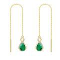 wholesale 14K Gold Infinity Teardrop Emerald Threader Earrings for Women - 23rd Anniversary Gifts for Her-0-0