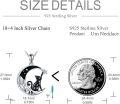 wholesale 925 Sterling Silver Abalone Shell Crescent Moon & Star Black Cat Pendant Necklace for Cat Lovers-0-3