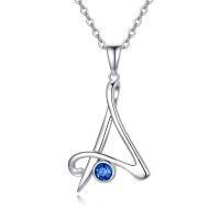 TOUPOP Sterling Silver Birthstone Initial A Letter Pendant Necklaces Jewelry Christmas Valentine Mothers Day Birthday Gifts for Women Teen Girls Her Wife-color_name:Wihte