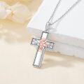 wholesale 925 Sterling Silver Musical Cross Pendant Necklace with Violinist Design for Women Gifts-0-2