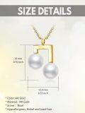 TOUPOP 14K Gold Pearl Necklace with Bow/Heart/Dolphin Pendant-0-3