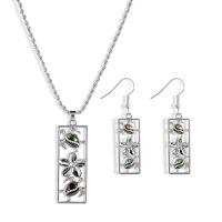 wholesale Silver 925 Sterling Silver Abalone Shell Sea Turtle Pendant & Drop Earring Set Beach Ocean Jewellery for Women Girls Gift Boxed-White Gold
