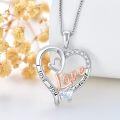 wholesale 925 Sterling Silver Heart Love Forever Family Pendant Necklace for Women 30cm + Extender-0-5