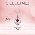 wholesale 925 Sterling Silver Red Round Stone Teardrop Pendant Necklace for Women-0-3