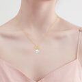 wholesale 14K Gold Bow Tie Design White Freshwater Pearl Pendant Necklace for Women-0-1
