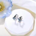 wholesale 925 Sterling Silver Snowflake Penguin Huggie Hoop Earrings with Blue Enamel Accents-0-4
