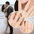 wholesale 925 Sterling Silver Zircon Hug Ring Adjustable Couple Friendship Gift-0-5
