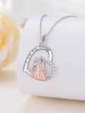 wholesale 925 Sterling Silver I Love You Forever Mother and Daughter Necklace with Heart Pendant 18K Gold Plated Jewelry for Women-0-2