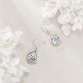 wholesale 925 Sterling Silver Teardrop Turquoise Owl Drop Earrings for Women-0-3