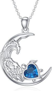 wholesale  Silver Turquoise Ocean Turtle Pendant Necklace Jewelry Gift for Women -December Birthstone