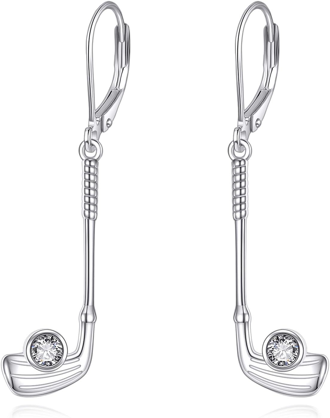 Sterling Silver Tennis Hockey Earrings for Women Sport Lover Dangle Jewelry-0-0
