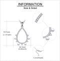 wholesale 925 Sterling Silver Teardrop Simulated Pearl and Cubic Zirconia Vintage Pendant Necklace for Women & Girls Gifts-0-3