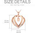 wholesale Sterling Silver Moissanite Heart Initial Pendant Necklace for Her-0-4