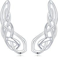 wholesale 925 Sterling Silver Celtic Knot Ear Climber Earrings for Women-2-Celtic knot